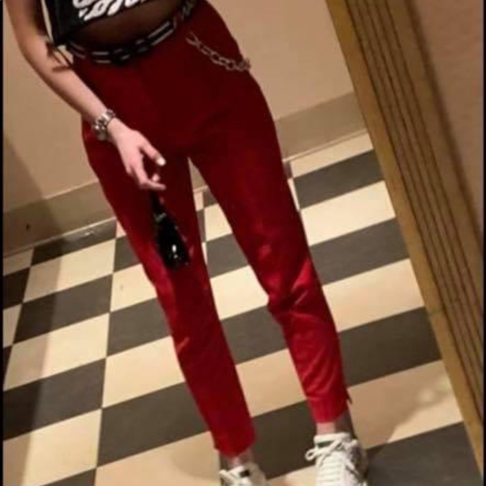 Bright red dress pants
